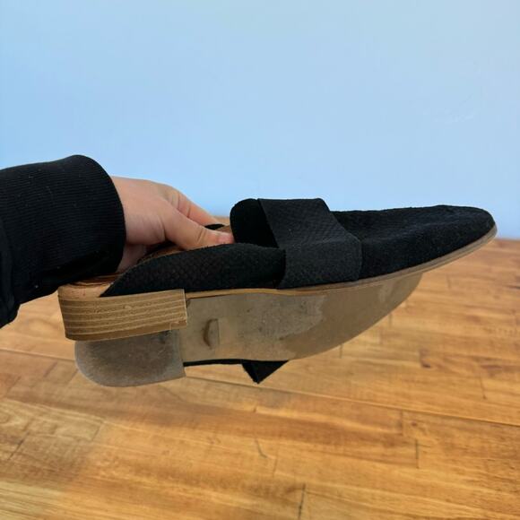 Free People At Ease Black Leather Embossed Slip On Loafers Size 41.5 - Picture 7 of 7